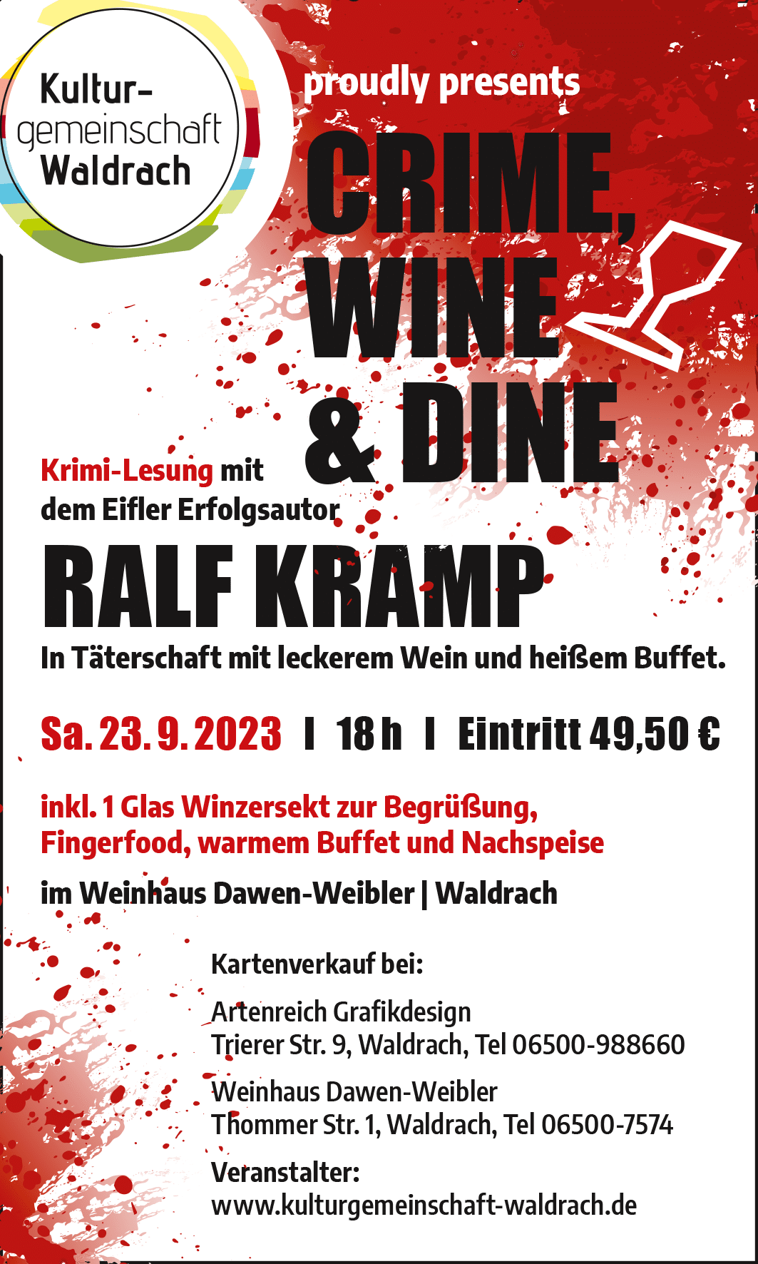 Crime, Wine & Dine mit Ralf Kramp | Kulturgemeinschaft Waldrach